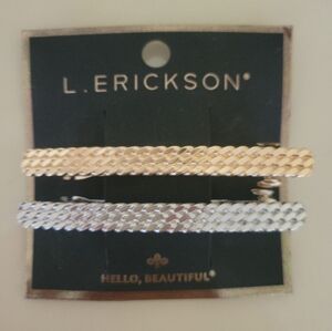 NEW L. Erickson gold and silver barrette set